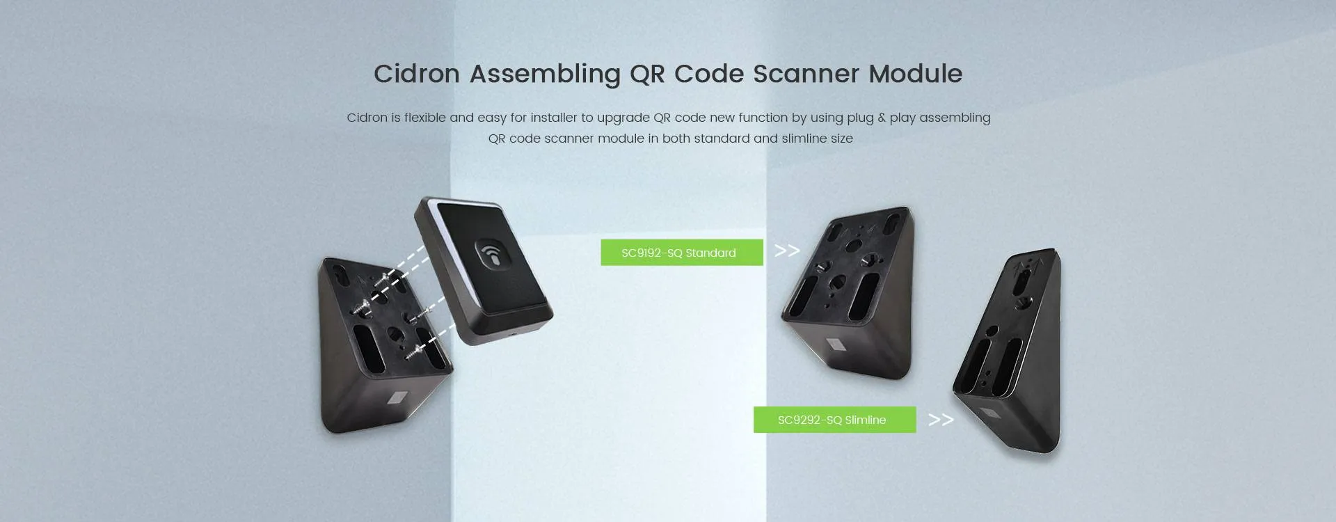 Access control reader with QR code scanner